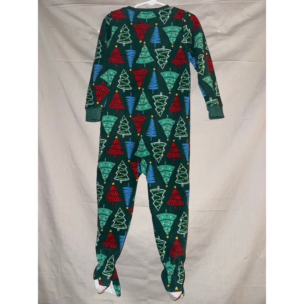 Carter’s Toddler Christmas Tree Fleece Footed Pajamas Green, Size 4T - Picture 3 of 6